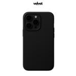 Coque en silicone noir pour série iPhone 15-16 (Plus/Pro/Pro Max) coque velvet case iphone 16 pro max silicone noir
