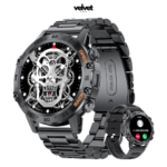 Montre Connectée pour Android & IOS - 1,39" smartwatch velvet case acier inoxydable noir3