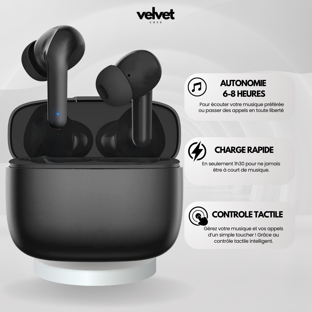 Ecouteurs Bluetooth 5.3 – Son HiFi Stereo et Longue Autonomie fiche description 1