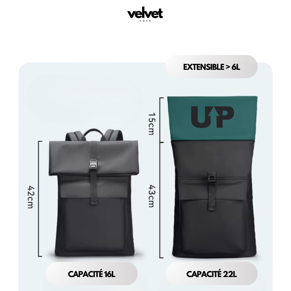 fiche description sac a dos etanche gris 4